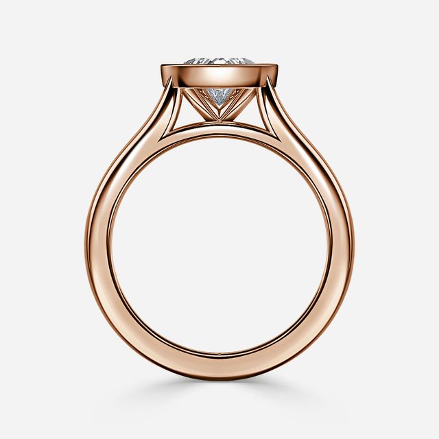 Harper Rose Gold Bezel Set Engagement Ring