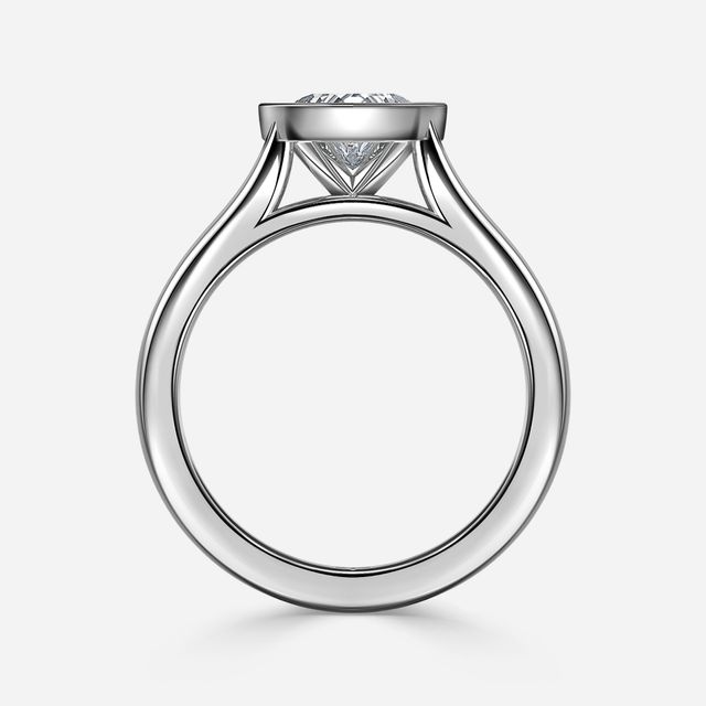 Harper White Gold Bezel Set Engagement Ring