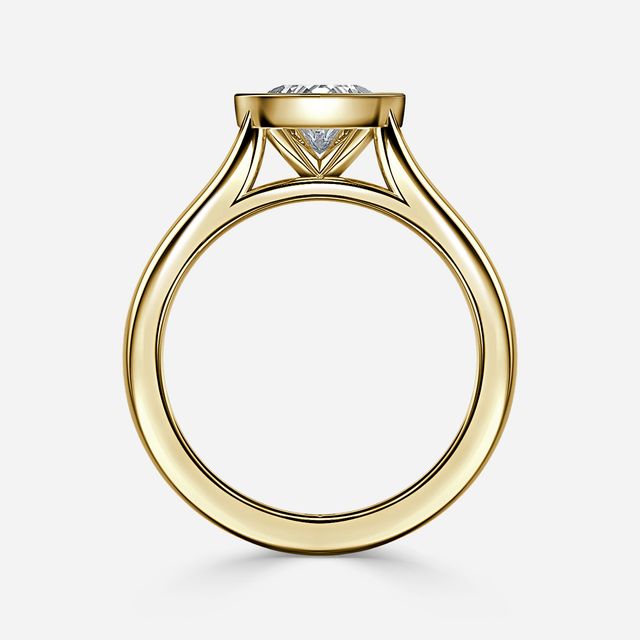 Harper Yellow Gold Bezel Set Engagement Ring