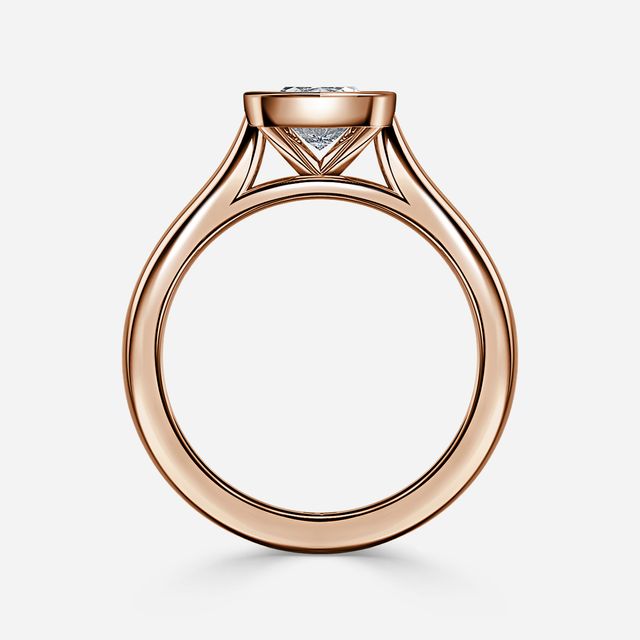 Harper Rose Gold Bezel Set Engagement Ring