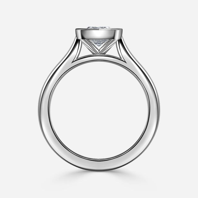 Harper White Gold Bezel Set Engagement Ring