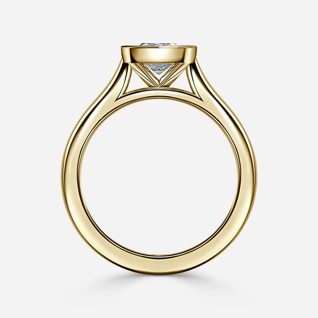 Harper Yellow Gold Bezel Set Engagement Ring