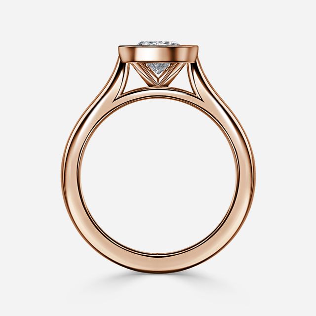 Harper Rose Gold Bezel Set Engagement Ring
