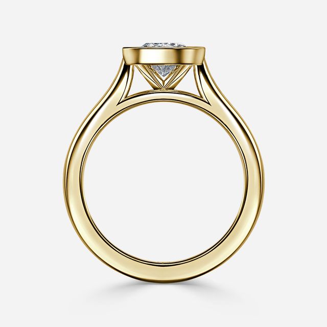 Harper Yellow Gold Bezel Set Engagement Ring
