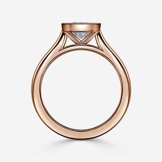 Harper Rose Gold Bezel Set Engagement Ring