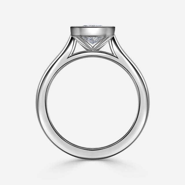 Harper White Gold Bezel Set Engagement Ring