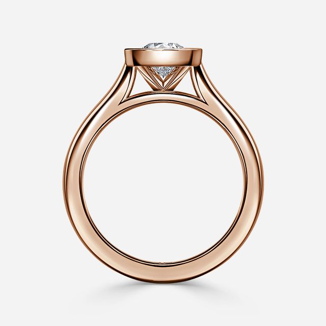 Harper Rose Gold Bezel Set Engagement Ring