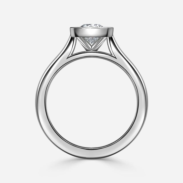 Harper Platinum Bezel Set Engagement Ring