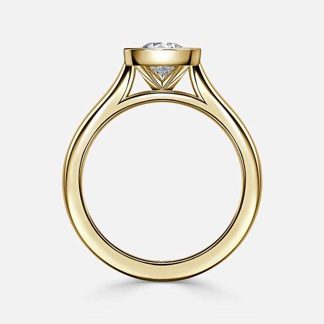 Harper Yellow Gold Bezel Set Engagement Ring