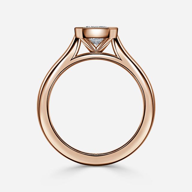 Harper Rose Gold Bezel Set Engagement Ring