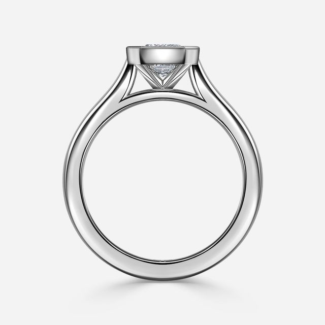Harper White Gold Bezel Set Engagement Ring