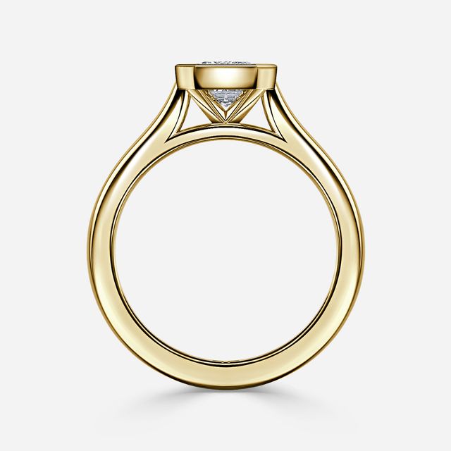 Harper Yellow Gold Bezel Set Engagement Ring