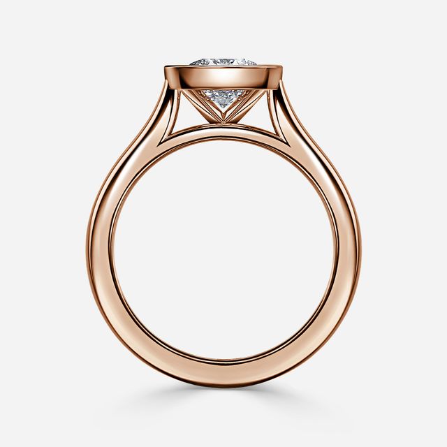 Harper Rose Gold Bezel Set Engagement Ring