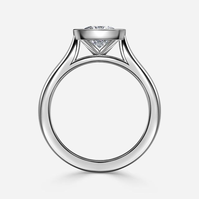 Harper White Gold Bezel Set Engagement Ring