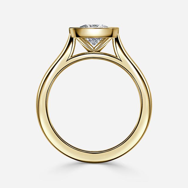 Harper Yellow Gold Bezel Set Engagement Ring