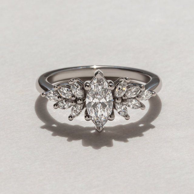 0.5 Carat Marquise Diamond Cluster Ring In Platinum - Anastasia