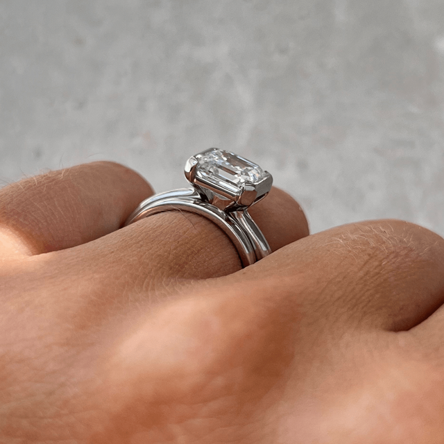 3.12 Carat Asscher Diamond Solitaire Ring In Platinum - Avian