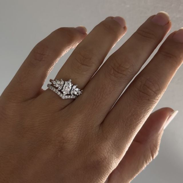 0.5 Carat Marquise Diamond Cluster Ring In Platinum - Anastasia