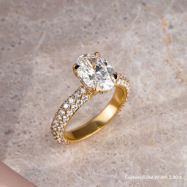 Ishq Yellow Gold Diamond Band Engagement Ring