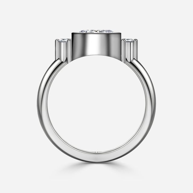 Sunset White Gold Cluster Engagement Ring