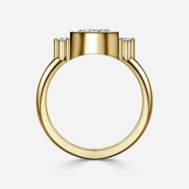Sunset Yellow Gold Cluster Engagement Ring