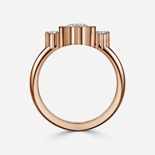 Sunset Rose Gold Cluster Engagement Ring