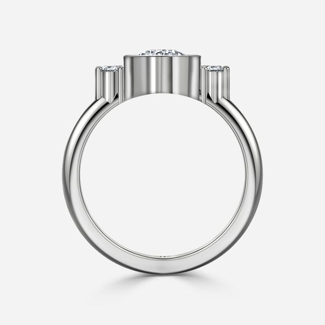 Sunset White Gold Cluster Engagement Ring