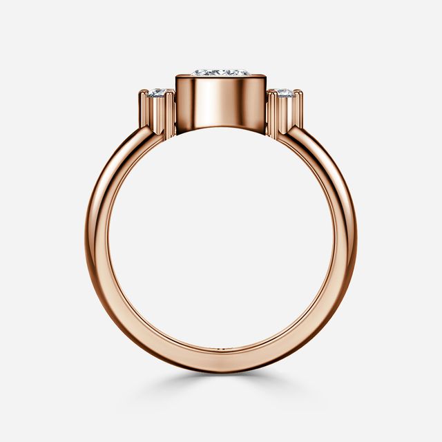 Sunset Rose Gold Cluster Engagement Ring