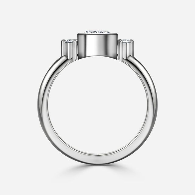 Sunset White Gold Cluster Engagement Ring