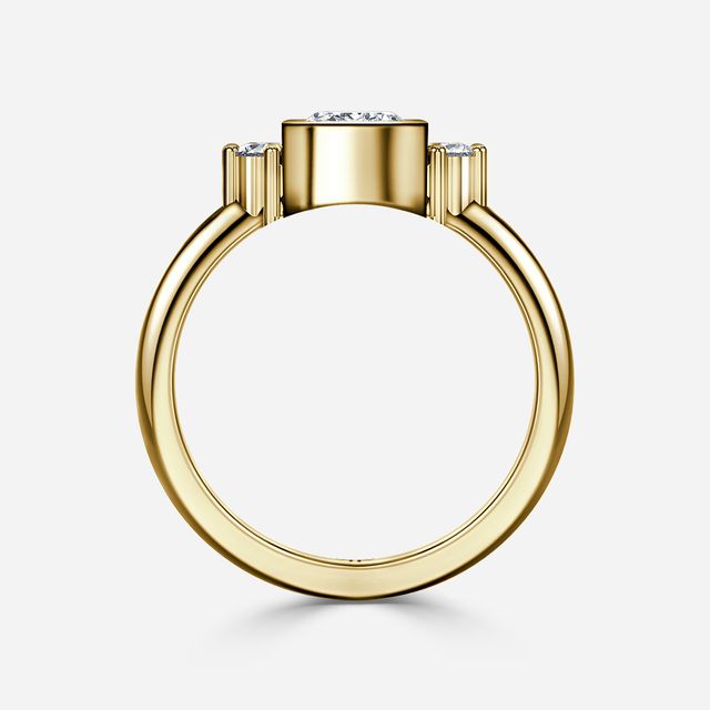 Sunset Yellow Gold Cluster Engagement Ring