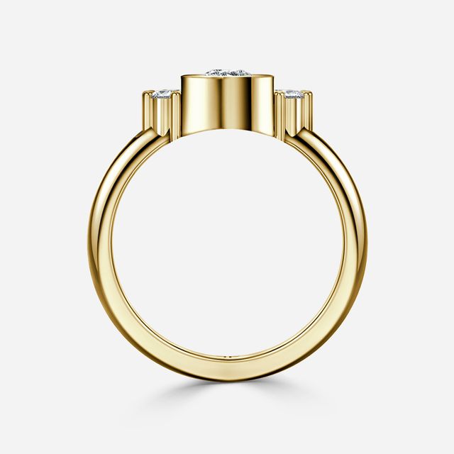 Sunset Yellow Gold Cluster Engagement Ring