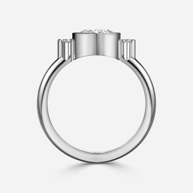 Sunset White Gold Cluster Engagement Ring