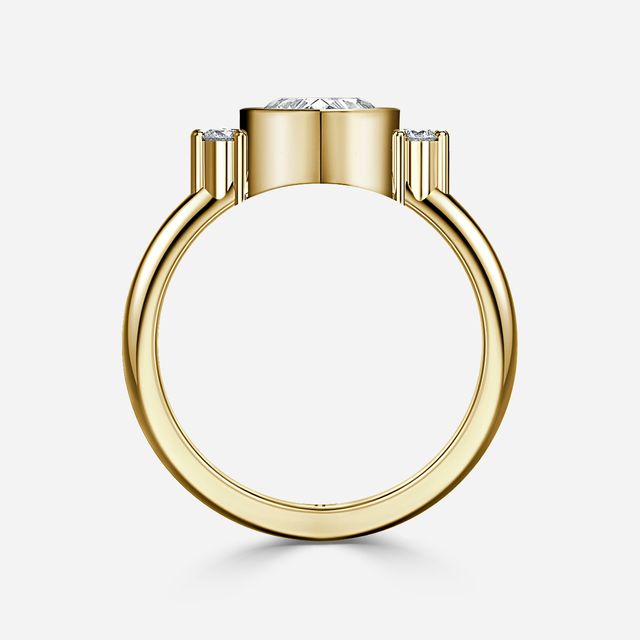 Sunset Yellow Gold Cluster Engagement Ring