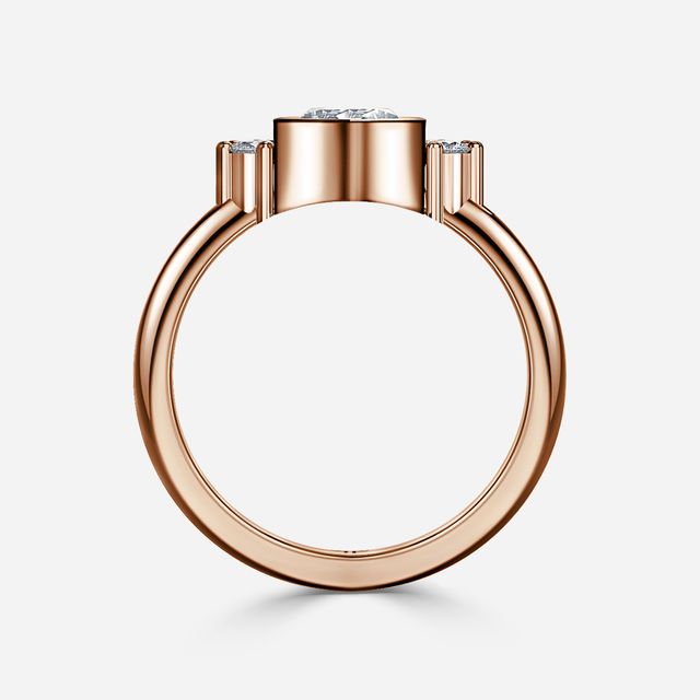 Sunset Rose Gold Cluster Engagement Ring