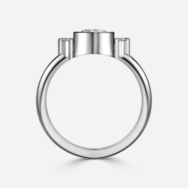 Sunset White Gold Cluster Engagement Ring