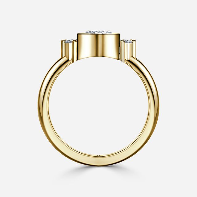 Sunset Yellow Gold Cluster Engagement Ring