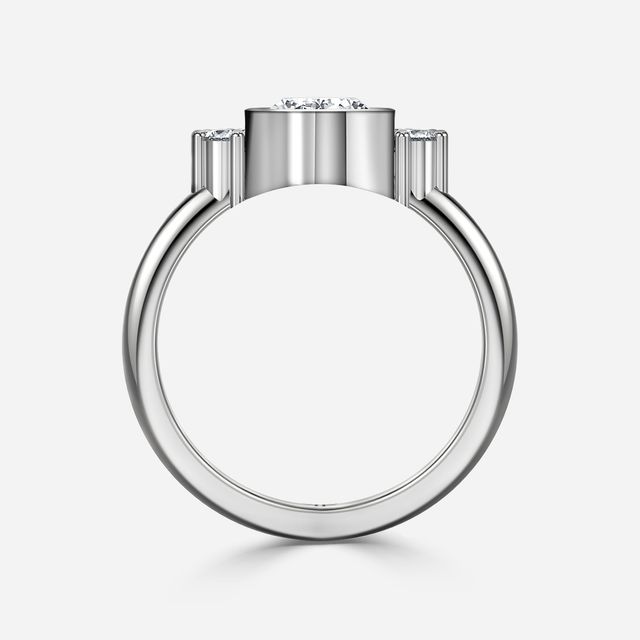 Sunset Platinum Cluster Engagement Ring