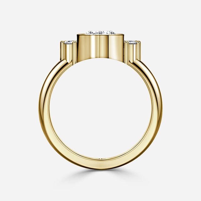 Sunset Yellow Gold Cluster Engagement Ring