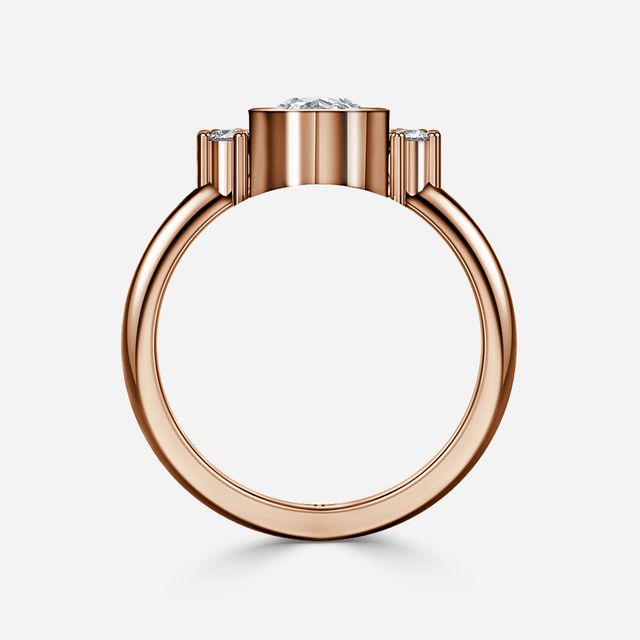 Sunset Rose Gold Cluster Engagement Ring