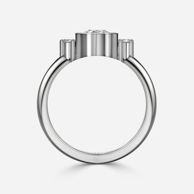Sunset Platinum Cluster Engagement Ring