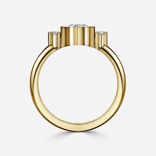 Sunset Yellow Gold Cluster Engagement Ring