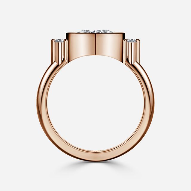 Sunset Rose Gold Cluster Engagement Ring