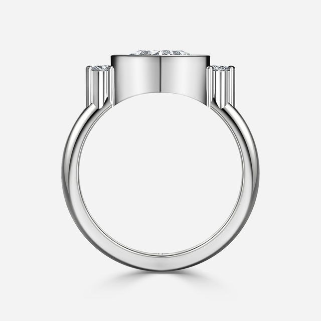 Sunset White Gold Cluster Engagement Ring