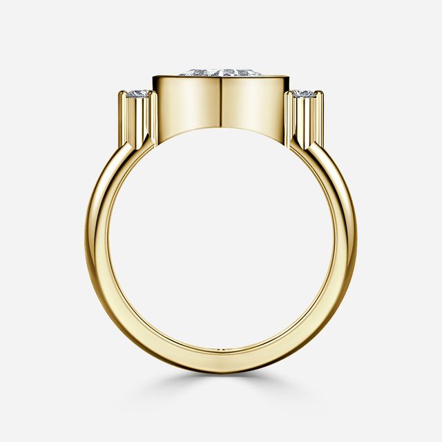 Sunset Yellow Gold Cluster Engagement Ring