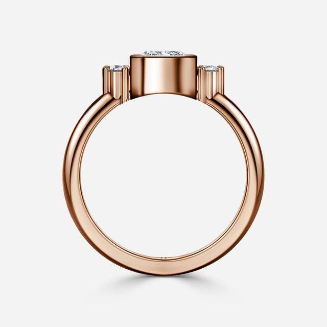 Sunset Rose Gold Cluster Engagement Ring