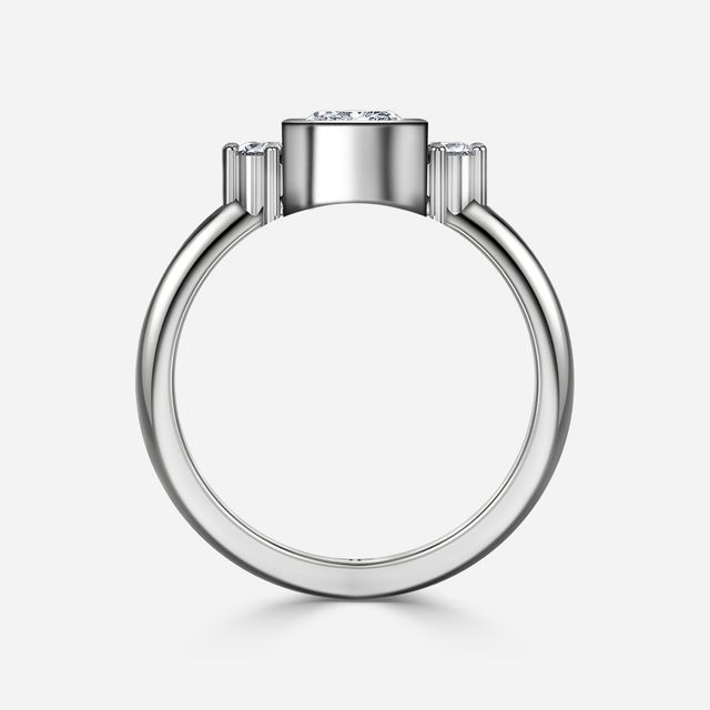 Sunset Platinum Cluster Engagement Ring