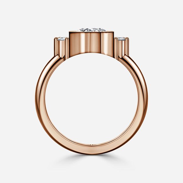 Sunset Rose Gold Cluster Engagement Ring