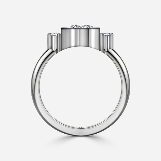 Sunset White Gold Cluster Engagement Ring