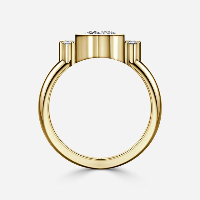Sunset Yellow Gold Cluster Engagement Ring