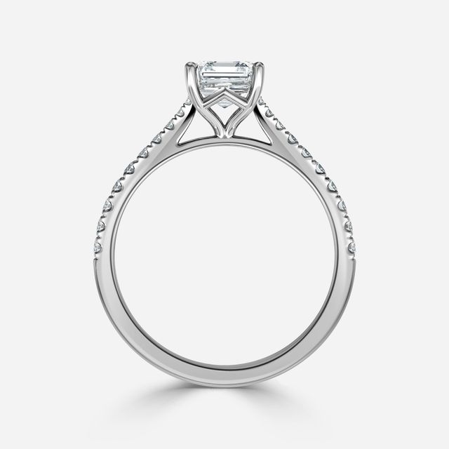 Tulip Pavé Platinum Engagement Ring